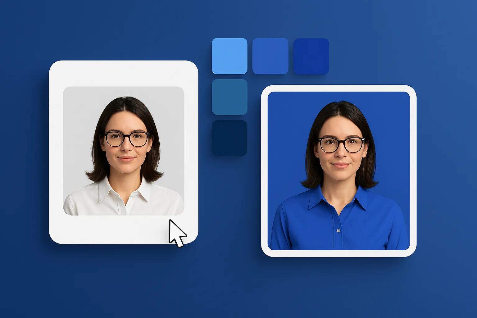 AI Blue Background transformation example