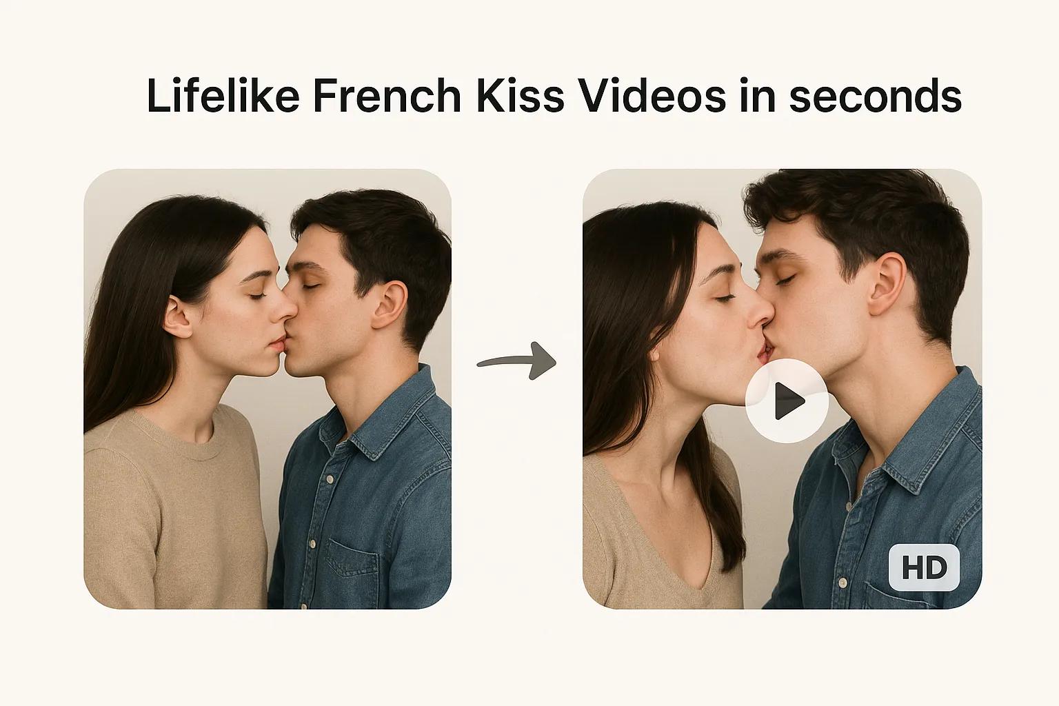 Lifelike AI French Kiss Video Generation