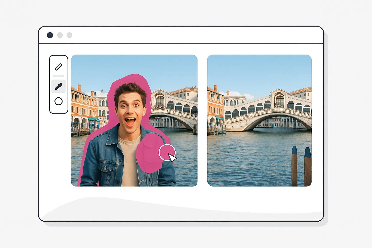 AI Inpainting removing unwanted objects from an image