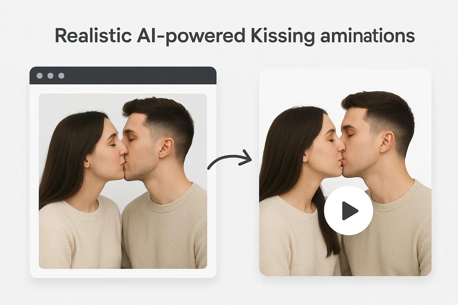 AI Kissing Video Generator creating realistic animations