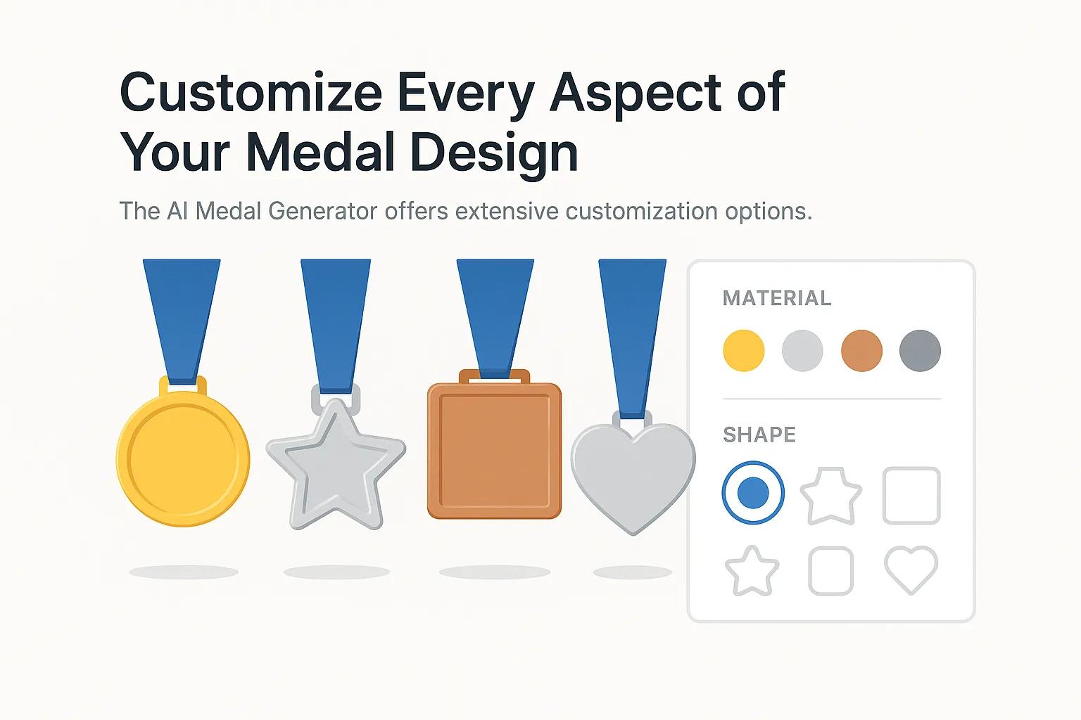 User interface of AI Medal Generator showing ease of use