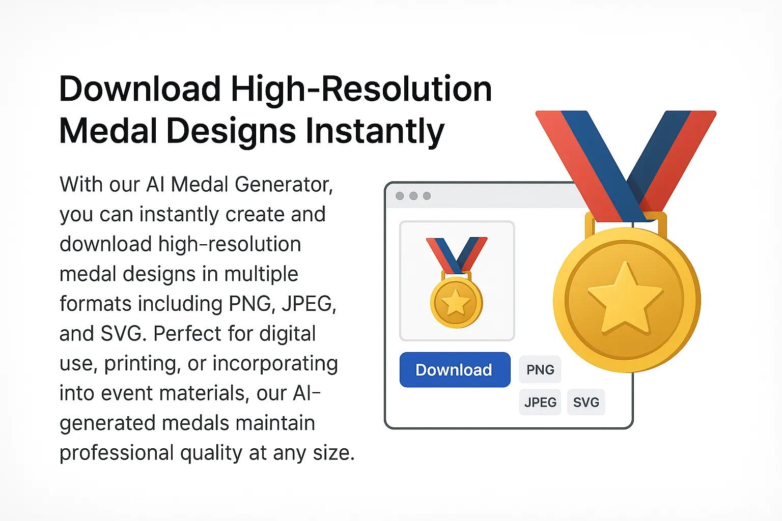 High-resolution medal designs in various formats