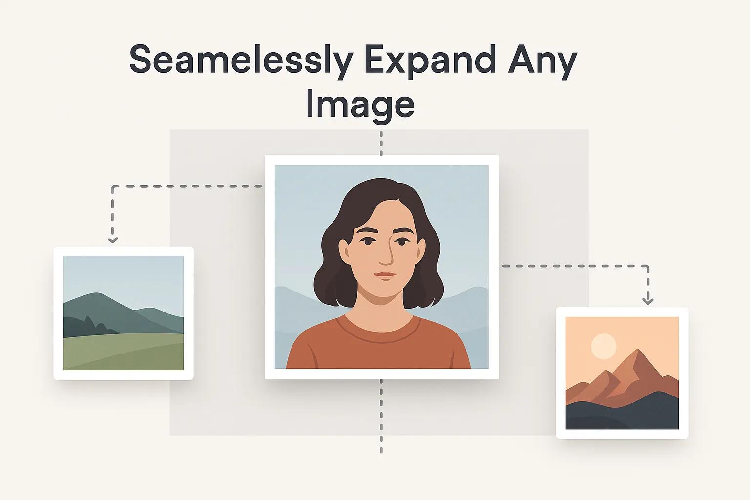 AI Outpainting expanding an image in multiple directions